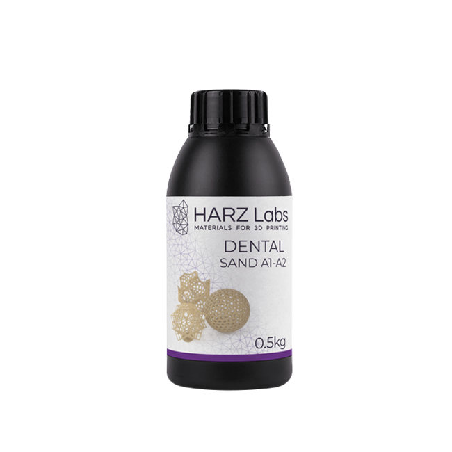 HARZ Labs Dental Sand A1-А2 - фотополимерная смола для стоматологии, цвет А1-А2 по шкале Вита, 0.5 кг | HARZ Labs (Россия)
