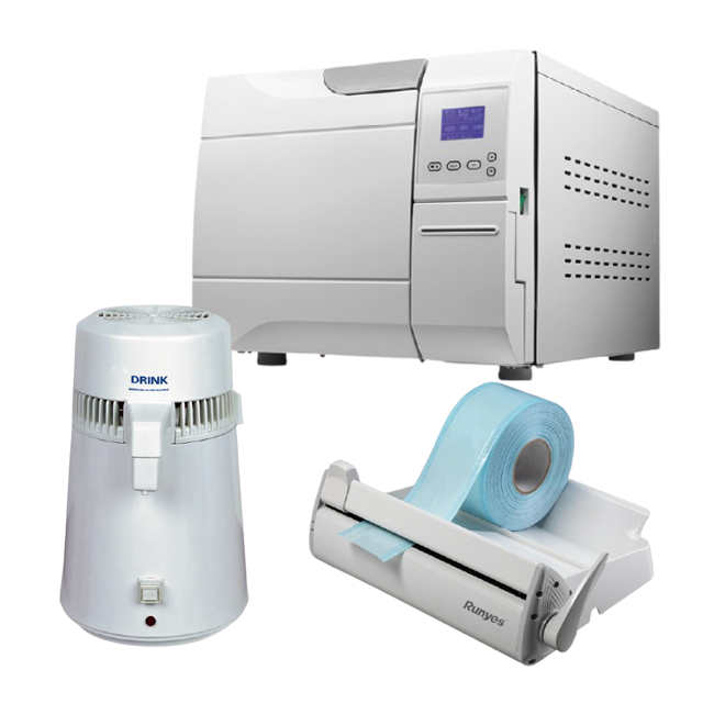 Комплект: автоклав LF-22L (22 л) + дистиллятор Drink (4 л) + запечатывающее устройство Seal 120